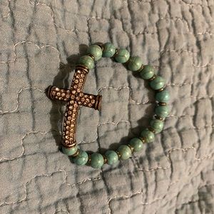 Turquoise cross bracelet